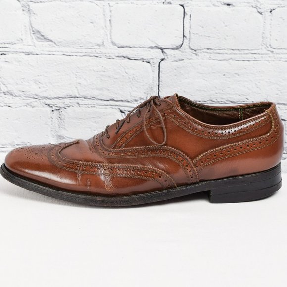 Vintage Men\'s Florsheim Imperial Brown Wingtip Brogue Oxford Dress Shoes - 9 D main image 5